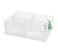 Raaco Boîte d'Insertion 80 4xBA7-1, Plateau avec 4 Compartiments, Boîte de Tri Transparente pour Mallette à Outils, Boîtes de Rangement, Rangement Visserie, Facile à Nettoyer, 16 x 22 x 6,9 cm