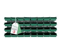 Raaco BWP 32x3 - Mur d'Outils Acier Galvanisé - 32 Boîtes Rangement Visserie, Max 5kg par Boîte, Rangement Atelier 18,4 x 10,4 x 44 cm, Casier à Vis