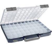 raaco CarryLite 55 5x10-50: Boîte de Rangement Légère pour Atelier, avec 50 Compartiments pour Petites Pièces, Capacité de 10 kg, Stockage Sécurisé, 33 x 41.3 x 5.7 cm, Boîte à Outils