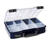 raaco CarryLite 80 4x8-9: Boîte de Rangement Légère pour Atelier, avec 9 Compartiments pour Petites Pièces, Capacité de 10 kg, Stockage Sécurisé, 27.8 x 33.7 x 7.9 cm, Boîte à Outils