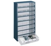 raaco Casier de rangement raaco pour petites pièces 306 x 150 x 552 mm (l x P x H) tôle en acier 8 tiroirs Quantité:1