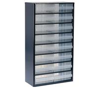 Raaco Casiers à Tiroirs C12-16, 16 tiroirs, Rangement Visserie Atelier | Avec 16 Tiroirs en Plastique, Charge 26.4 kg, 15 x 30.6 x 55.2 cm, Montable au Mur, pour Rangement Garage & Atelier - système