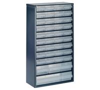 Raaco Casiers à Tiroirs C12-40, 40 tiroirs, Rangement Visserie Atelier | Avec 40 Tiroirs en Plastique, Charge 36.3 kg, 15 x 30.6 x 55.2 cm, Montable au Mur, pour Rangement Garage & Atelier - système