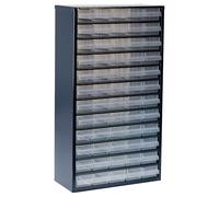 Raaco Casiers à Tiroirs C12-60, 60 tiroirs, Rangement Visserie Atelier | Avec 60 Tiroirs en Plastique, Charge 39.6 kg, 15 x 30.6 x 55.2 cm, Montable au Mur, pour Rangement Garage & Atelier - système