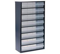 raaco Casiers à Tiroirs C12-8, avec 8 Tiroirs en Plastique, Charge 29.7 kg, 15 x 30.6 x 55.2 cm, Montable au Mur, pour Rangement Garage & Atelier, Rangement Visserie Atelier