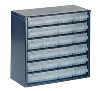 Raaco Casiers à Tiroirs C6-24, 24 tiroirs - Rangement Visserie Atelier | Avec 24 Tiroirs en Plastique, Charge 19.8 kg, 15 x 30.6 x 28.3 cm, Montable au Mur, pour Rangement Garage & Atelier - système