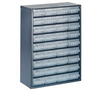 Raaco Casiers à Tiroirs C9-36, 36 tiroirs - Rangement Visserie Atelier | Avec 36 Tiroirs en Plastique, Charge 30 kg, 15 x 30.6 x 41.7 cm, Montable au Mur, pour Rangement Garage & Atelier