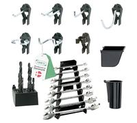 Raaco Clip Mix, lot de 53 SuperClips pour panneau perforé, pour garage | Lot de 53 SuperClips Premium crochets en acier pour panneau perforé, supports muraux d’outils pour garage et atelier, système