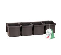 Raaco Cup set 1 Rangement Mural de Vis avec 4 Bacs, 1 pièce - Capacité | Rail Mural avec Conteneur en Plastique 10,7 x 40,7 x 9 cm. Poids 0,29 kg, Cup set 1 Rangement Mural de Vis avec 4 Bacs, lot