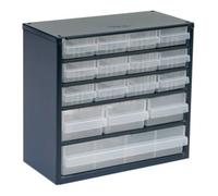 Raaco Casiers à tiroirs C6-16 – 16 tiroirs plastique, charge 16,5 kg, montable au mur