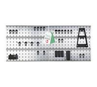 Raaco Set de 2 TWP Panneau Perforé Galvanisé, 28 SuperClips, Rangement | Mur d'Atelier avec 28 SuperClips, 104 x 44 cm, Capacité de 150 kg, Support Mural pour Outils Système d'Organisation d'Atelier