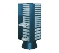 raaco Tour pivotante l.880xP880xH1600mm p. 12 tiroirs tôle en acier bleu foncé RAACO Quantité:1