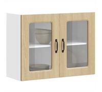 “Rabais""Meuble haut suspendue - VIDAXL - Armoire murale de cuisine et porte en verre Kalmar chêne sonoma Août42433