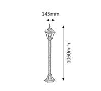 Rabalux 8395 Lampadaire extérieur Toscana, E27, doré, rond, classique, ø205mm