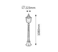 Rabalux 8679 Lampadaire extérieur Barcelona, E27, doré, rond, vintage/romantique, ø223mm