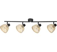 Rabalux Rattan plafonnier 4x15 W noir-beige 3136
