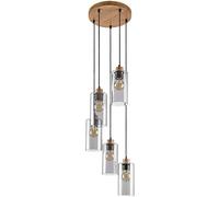 Rabalux Tanno lampe suspendue 5x25 W transparent-bois 72125