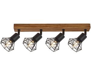 Rabalux Zeus plafonnier 4x40 W noir-bois 3140