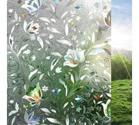 rabbitgoo Film de Vitre Décoratif et Protection de la Vie Privée Anti-UV Film Statique pour fenêtre Motif Floral de Tulipes en 3D Sticker Fenêtre Épais pour la Maison,la Cuisine,Le Bureau, 60x200cm