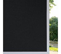 rabbitgoo Film Fenetre Anti Regard, Film Occultant Fenêtre Noir 44.5x300cm, Film Electrostatique Vitre, Film Opaque pour Vitre Anti UV Dépoli pour Bureau Maison Salle de Bain Chambre Cuisine