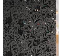 Rabbitgoo Film Fenêtres Anti Regards Autocollant Opaque Noir-60x200cm film Occultant Fenêtre Anti-UV Motif Décoratif Tulipe