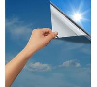 Rabbitgoo Film Miroir Fenêtre pour vitrage 76x300cm Auto-Adhésif Protection de Solaire Anti 99% UV Feuille de Décoration-Argent