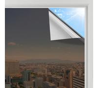 rabbitgoo Film Miroir pour Fenetre, Anti Chaleur, 75x200cm, Marron Argent