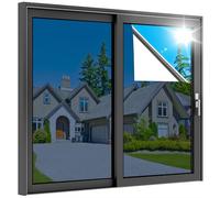 rabbitgoo Film Miroir pour Fenetre, Anti Chaleur, 90x200cm, Bleu Argent