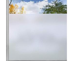 rabbitgoo Film Occultant Fenêtre, Film Fenetre Anti Regard 90x400cm avec Grille Facile à Couper, Sticker Electrostatique Vitre Dépoli Anti UV, Brise Vue Fenetre pour Salle de Bain Chambre Cuisine