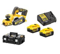 Rabot 18 V XR + 2 batteries 5 Ah + chargeur multivoltage + coffret T-STAK DEWALT DCP580P2-QW
