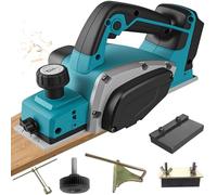 Rabot à batterie compatible avec batterie Makita 18 V, rabot à une main avec 16500 tr/min, profondeur de rabotage réglable 0-2 mm 82 mm pour le travail du bois, raboteuse à bois électrique manuelle