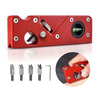Rabot d'angle pour bois - Chanfreineur 45° en alliage d'aluminium, 3 lames, portable (rouge)