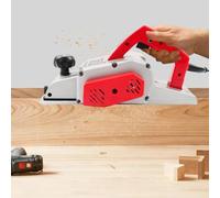 Rabot électrique - Appareil à guidage manuel - 1300 W - Avec fil - Pour le travail du bois - Rouge