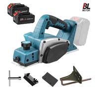 Rabot électrique, moteur sans balais, profondeur de coupe réglable, avec 2 batteries