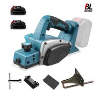 Rabot électrique - Sans balais, sans fil - 15 000 tr/min - 18 V - Avec 2 batteries - Pour le travail du bois - Or