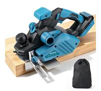 Rabot électrique sans fil, profondeur réglable de 0 à 3 mm, compatible avec Makita 18V, 12000 RPM, moteur sans balais, largeur de coupe de 82 mm, idéal pour le travail du bois et l'ameublement, sans b