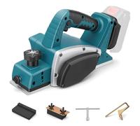 Rabot manuel sans fil compatible avec batterie Makita 18 V, rabot électrique 15 000 tr/min, largeur de rabot 82 mm, profondeur de coupe 2 mm, rabot électrique pour le travail du bois (sans batterie)
