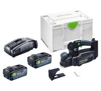 Rabot sans fil Festool HLC 82 EB-Basic 18 V 82 mm sans balais + 2 batteries 8,0 Ah + chargeur rapide + Systainer