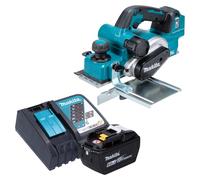 Rabot sans fil Makita DKP 181 Z 18 V 82 mm sans balais + 1 batterie 9,0 Ah + chargeur