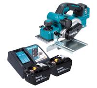 Rabot sans fil Makita DKP 181 Z 18 V 82 mm sans balais + 2 batteries 9,0 Ah + chargeur