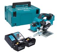 Rabot sans fil Makita DKP 181 Z 18 V 82 mm sans balais + 2 batteries 9,0 Ah + chargeur + Makpac
