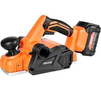 Rabot sans fil VEVOR, largeur de coupe 82 mm, 15000 tr/min Rabot électrique pour le bois avec batterie lithium 4,0 Ah 18 V, moteur sans balais, profondeur de coupe réglable, sac à poussière, pour le t
