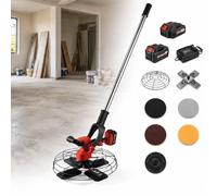 Raboteuse à béton, Ponceuse à plafond, Ponceuse murale sur rail | Sans Fil, Moteur Cuivre, 6 Vitesses, Truelle 46cm, 600-900W, pour Compactage & Finition(15000mAh)