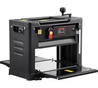 Raboteuse à épaisseur, vitesse unique, table de travail de 13 po de largeur Raboteuse d'établi, deux lames, moteur puissant de 15 A et 2000 W, table d'alimentation prolongée de 12 po, faible niveau so