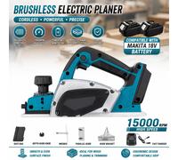 Raboteuse électrique sans balais, 15000 tr/min, sans fil, portable, pour le travail du bois, outil de coupe, fraisage, gravure, pour batterie Makita 18V Set-2 Battery