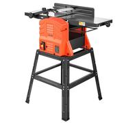 Raboteuse et dégauchisseuse combinées, 254 mm, 2,4 HP, 8000 RPM. Dégauchisseuse de banc avec support, 254 mm, dotée d'une tête de coupe droite à 2 lames, d'un plateau en aluminium moulé, d'une profond