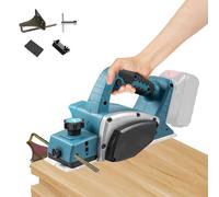 Raboteuse sans fil compatible avec batterie Makita 18 V, 15 000 tr/min, rabot électrique sans balais avec 82 mm de largeur, profondeur réglable de 0 à 2 mm pour meubles de travail du bois (sans