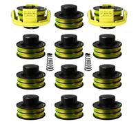 RAC118 Bobine de fil de rechange pour débroussailleuse Ryobi RLT3525S, bobine double auto-alimentation pour Ryobi RAC118 RLT3525S 1,2 mm de diamètre 8,4 m de long (12 bobines + 2 bouchons + 2