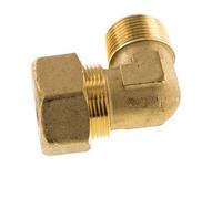 Raccord à compression 3/4'' mâle x 22mm en laiton coudé à 90 degrés 54 Bar DIN EN 1254-2
