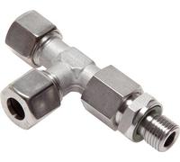 Raccord à compression à angle droit en acier inoxydable 10L et M14x1.5 avec filetage mâle 315 bar reglable ISO 8434-1